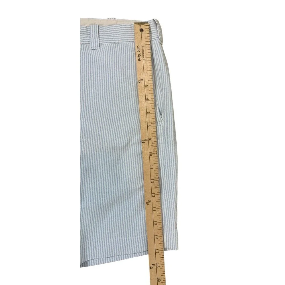 J. CREW Gramercy Chino Shorts Men's Size 30 Blue White Striped Twill Preppy